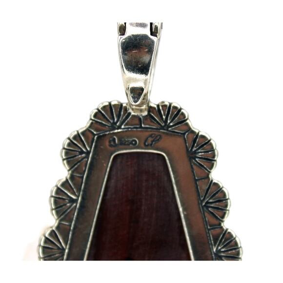 Carolyn Pollack Relios .925 Tiger Sterling Silver Carolyn Pollack Red Tigers Eye and Garnet Cabochon Pendant
